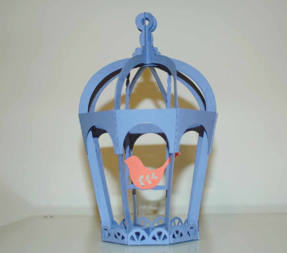 3d paper bird cage cut on a silhouette cameo