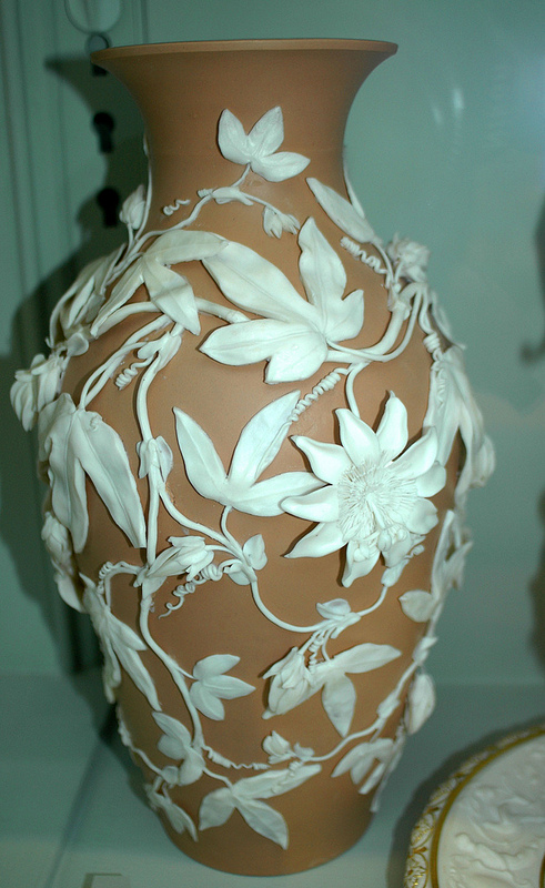 Vase with white foliage