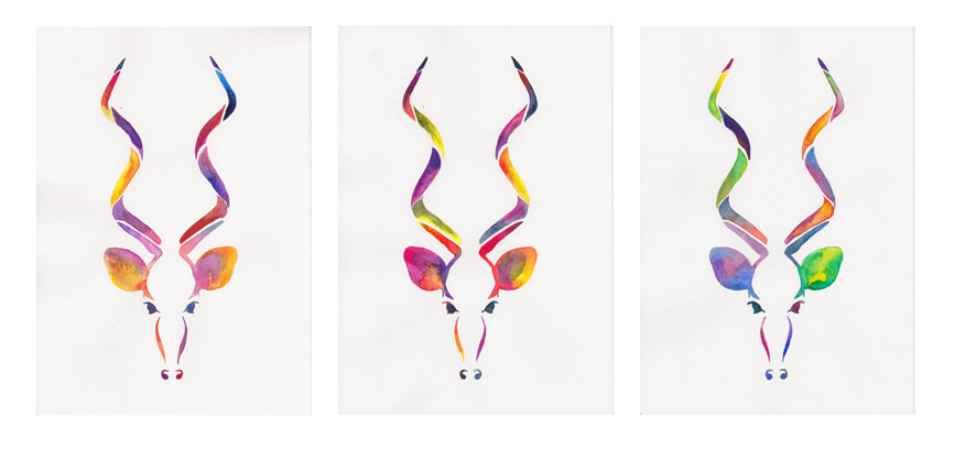 Kudu antelope watercolour paintinf