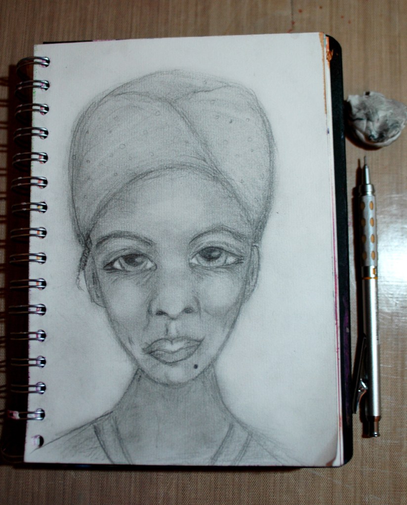 older woman pencil 