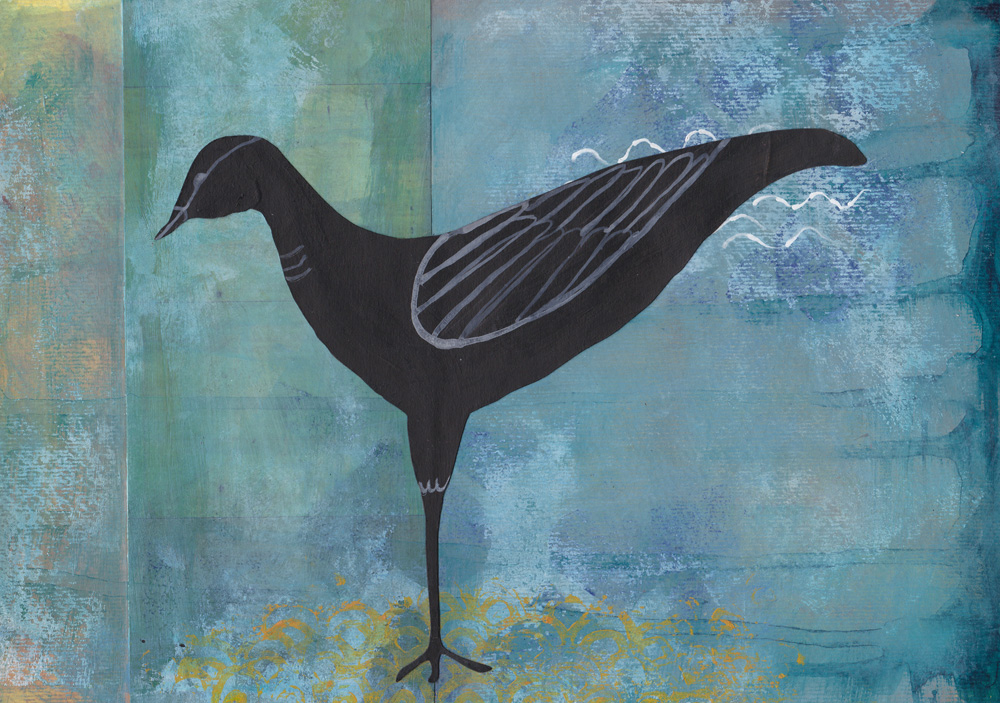 wader bird painting joanne seale