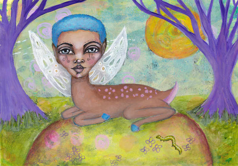 fairy fawn painting joanne seale