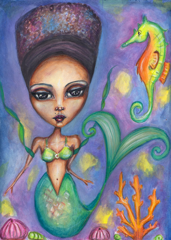 little mermaid painting art joanne seale