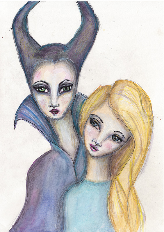 sleeping beauty watercolour painting joanne seale