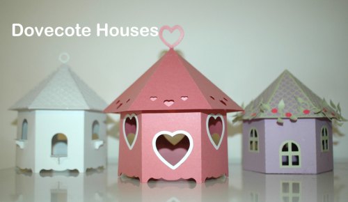 Paper cut dovecote house design svg