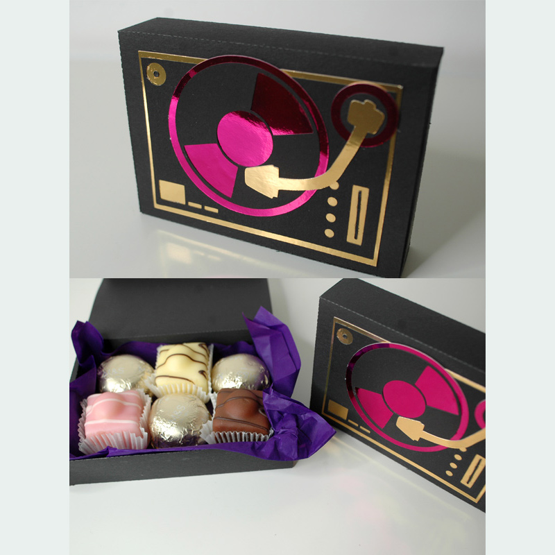 turntable record player paper design craft gift box joanne seale