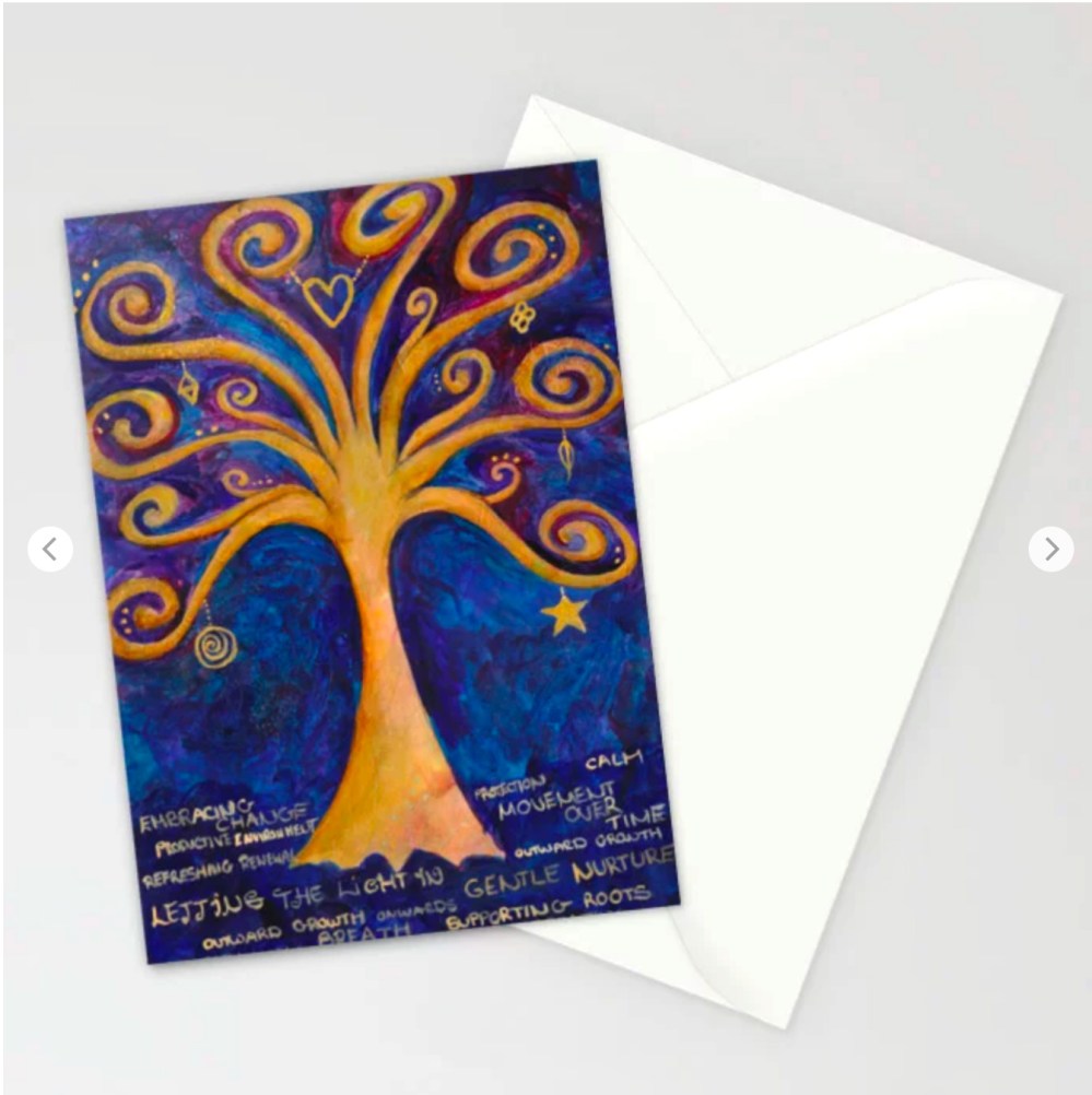 tree of life painting greetings card joanne seale
