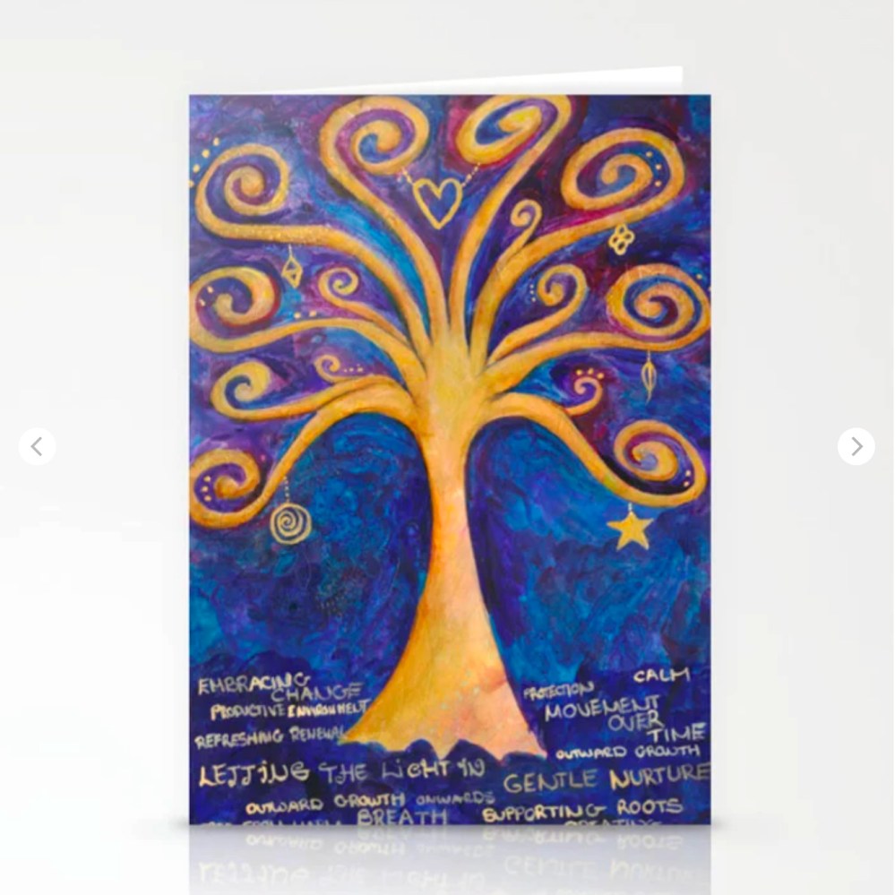 tree of life painting greetings card joanne seale