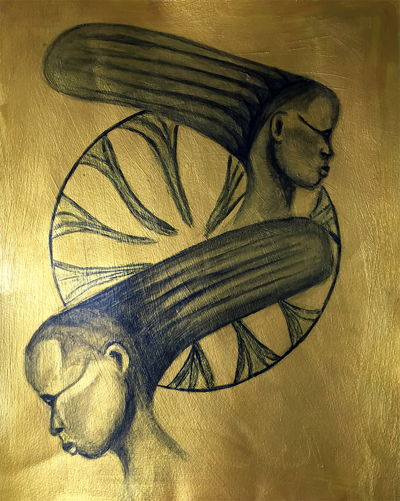 black and gold zulu women painting joanne seale