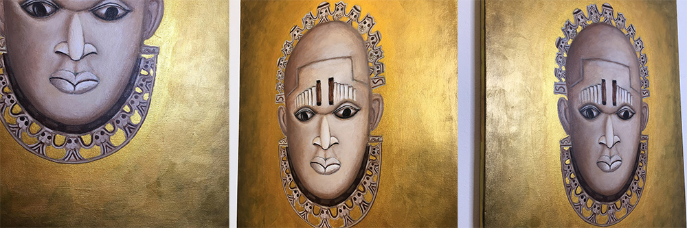 african mask art painting joanne seale
