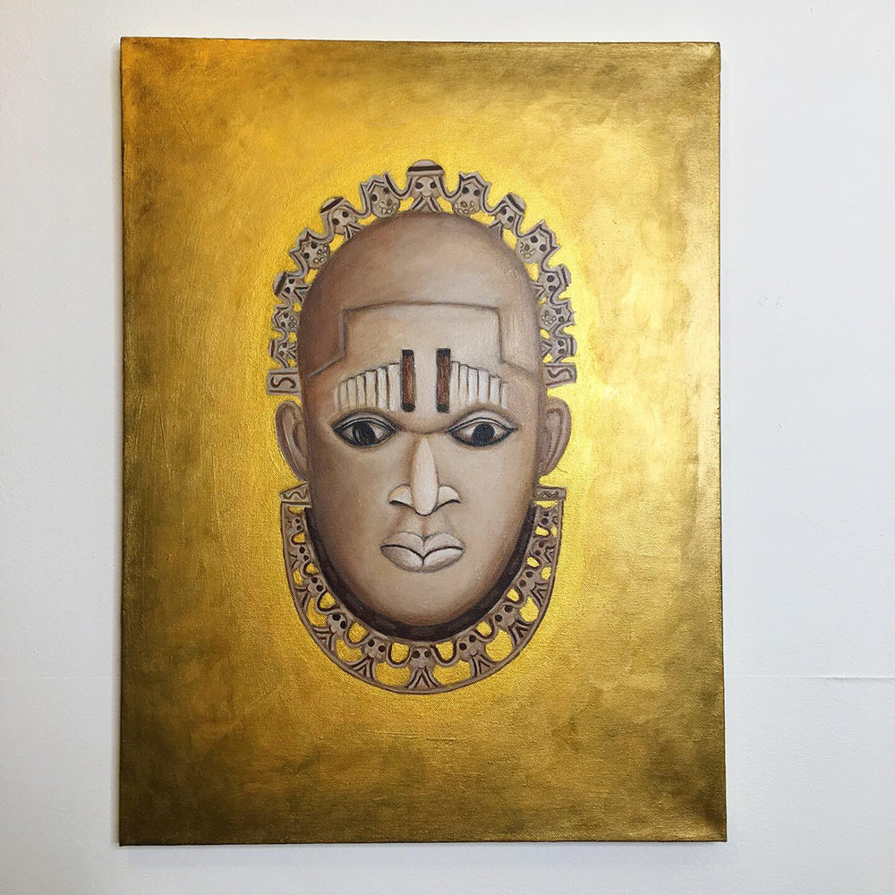 african mask art painting joanne seale