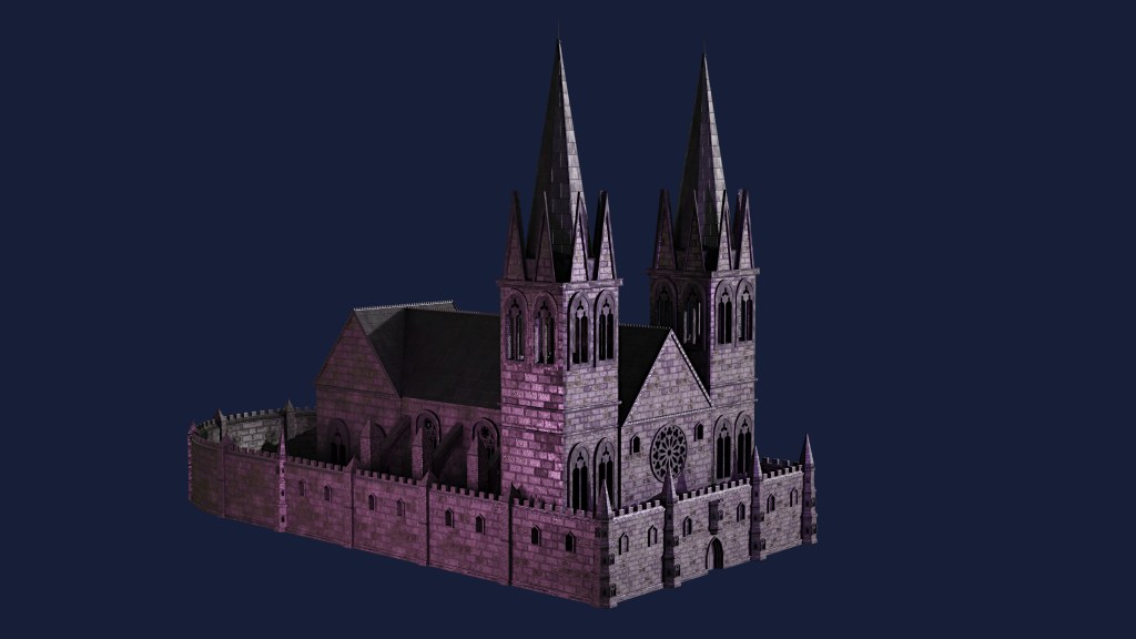 Gothic medieval castle 3d render