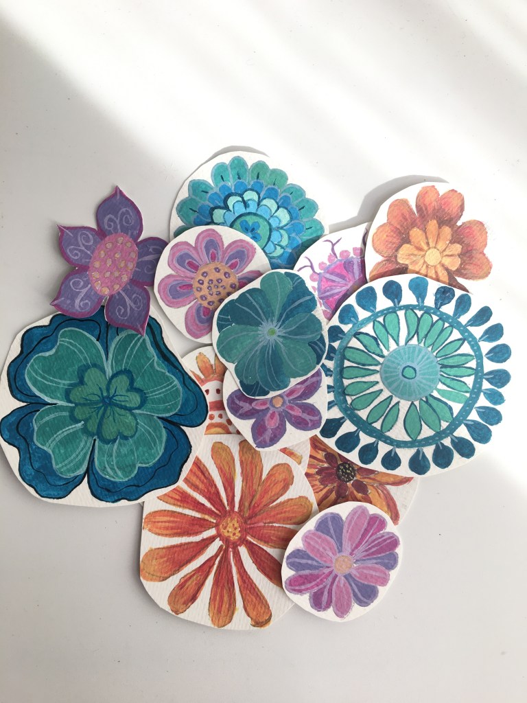 stylised flower painting joanne seale